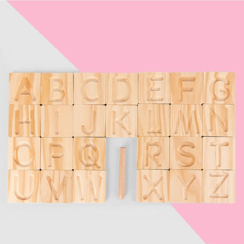 Plateau en bois pour apprendre l'alphabet
