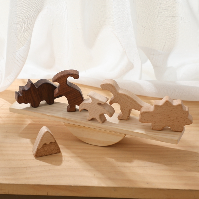 Jeux Montessori blocs d'équilibre Animal en bois