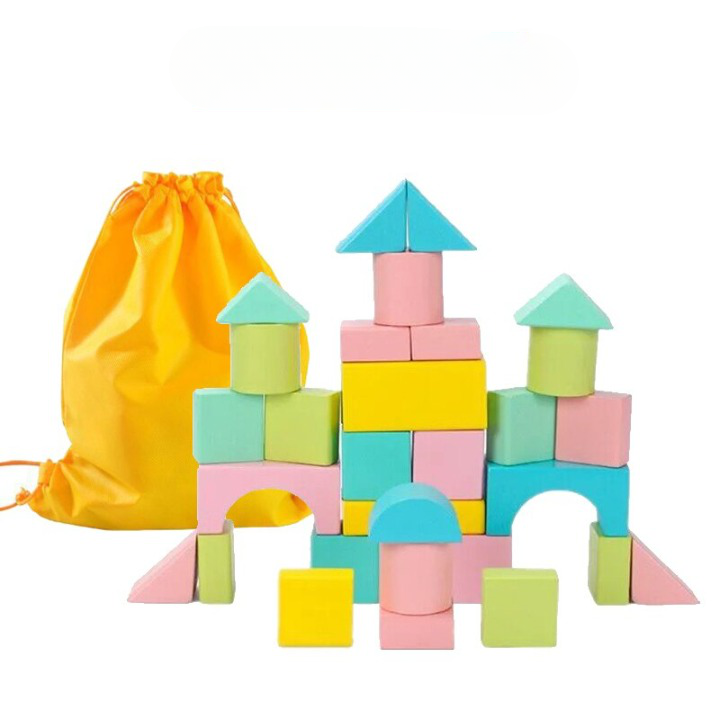6x boules colorées en bois de bloc réglées pour le cadeau de jouets  éducatifs d'enfant d'enfants 