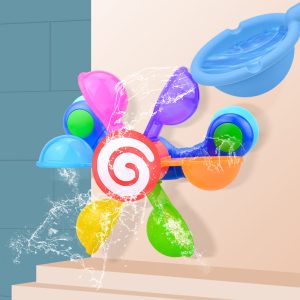 Jouet de bain montessori roue à eau colorée pour bébé