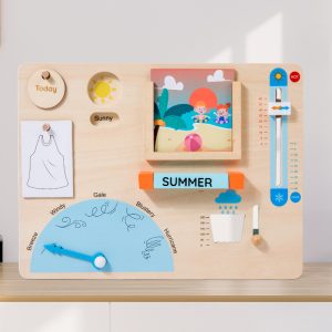 Busy board Montessori station météo en bois pour enfant