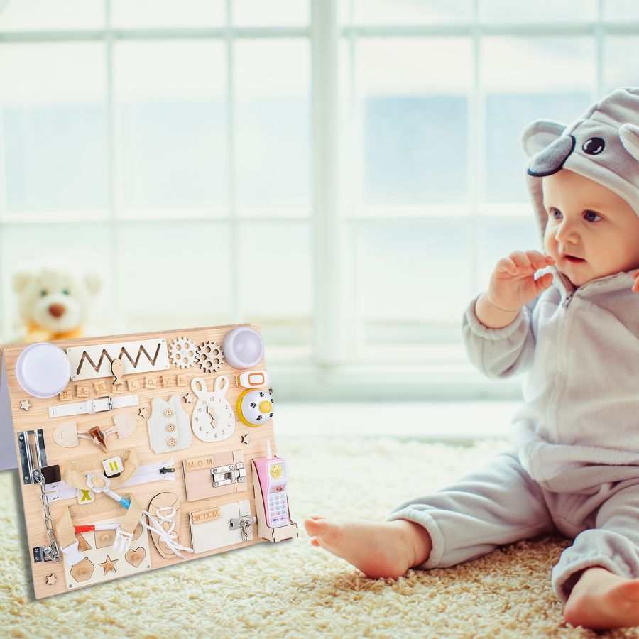 Busy Board Montessori Jouet Jeu Educatif pour Apprendre Motricité