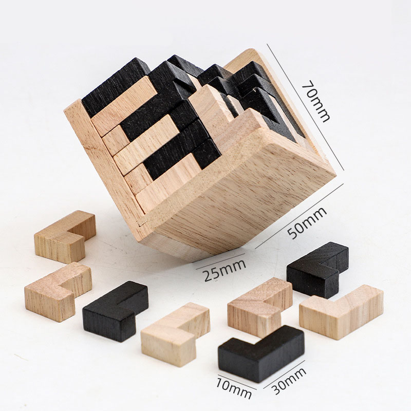 Universal - Jouets en bois Montessori pour enfants Puzzle 3D Puzzle Petit  Pixel Cube Espace Penser Apprendre Jouets en bois - Animaux - Rue du  Commerce