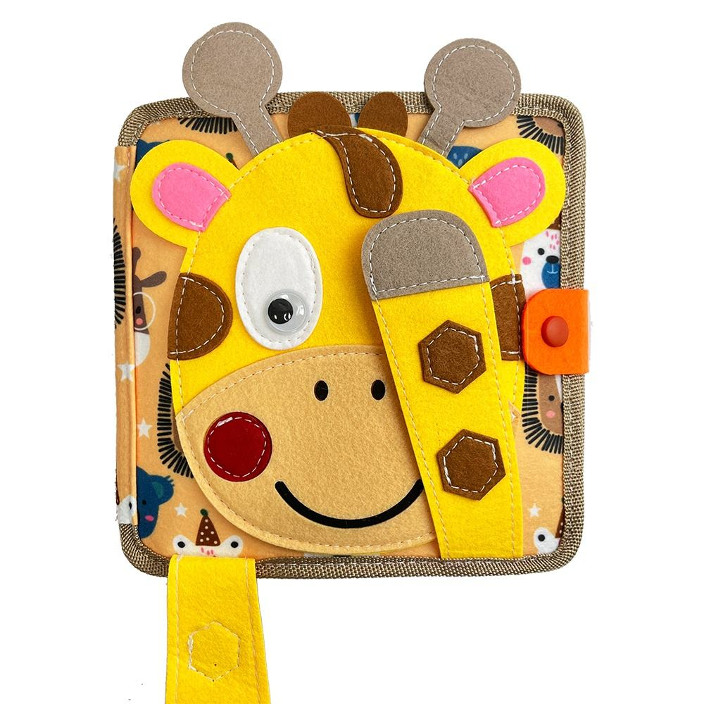 Livre d'activité bébé montessori avec tête de girafe - Un petit génie