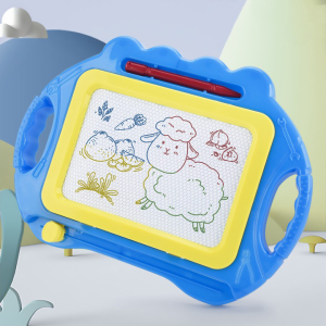 Ardoise magique d'écriture pour bébé, de couleur bleue avec poignées latérales