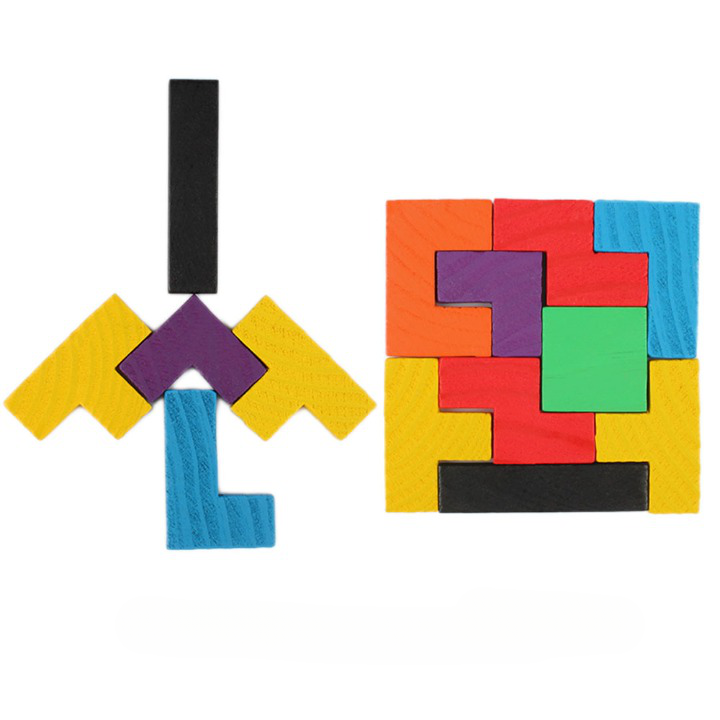 Jeux tetris en bois puzzle 3D montessori pour enfant - Un petit génie