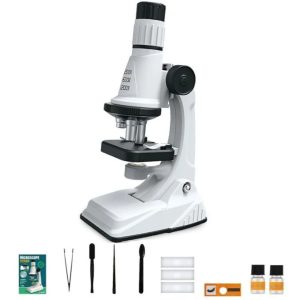 Microscope enfant zoom 1200x à lumière LED sur fond blanc
