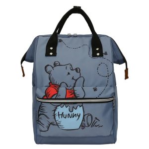 Sac à dos Winnie l’ourson bleu en nylon sur fond blanc