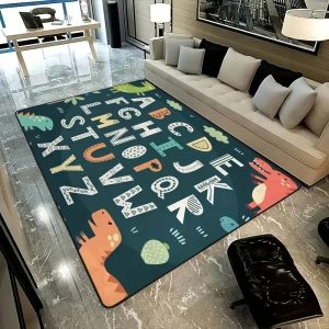 Tapis d’éveil bébé pour alphabet avec dinosaures posé au sol