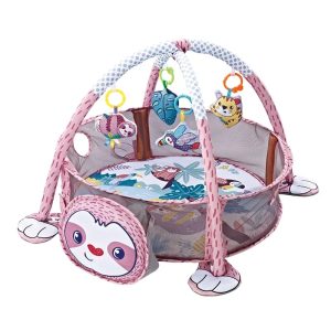 Tapis de jeu bébé au design de singe sur fond blanc