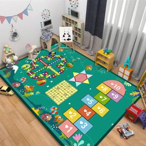 Tapis de jeu bébé avec marelle sur le sol